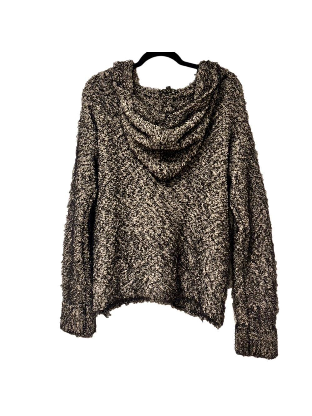 POL Cozy Black and White Hooded Cardigan - Picture 3 of 6